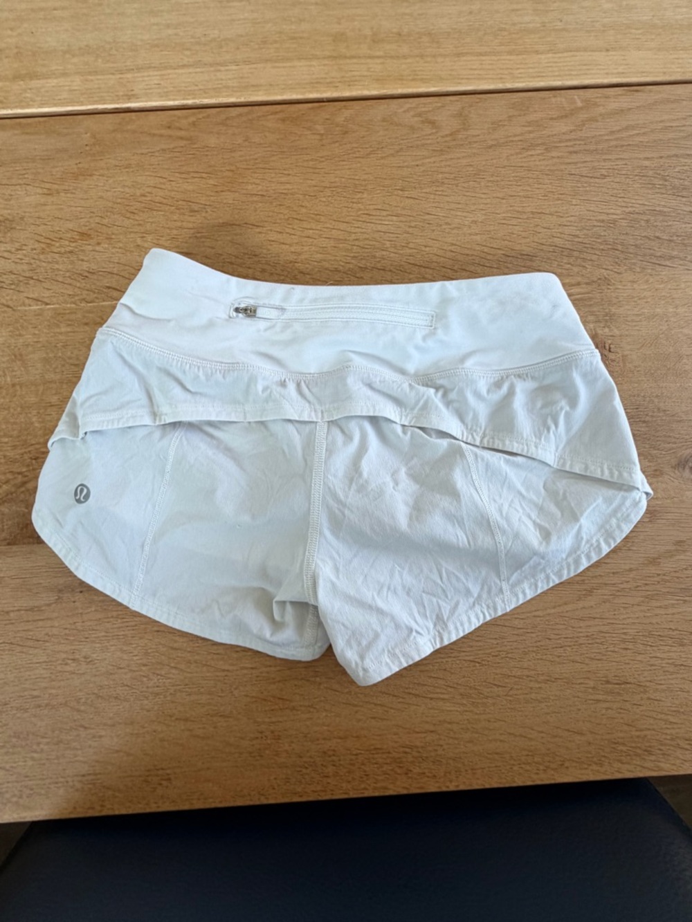 lululemon athletica  speed up White Athletic Running Shorts with Zip Pocket